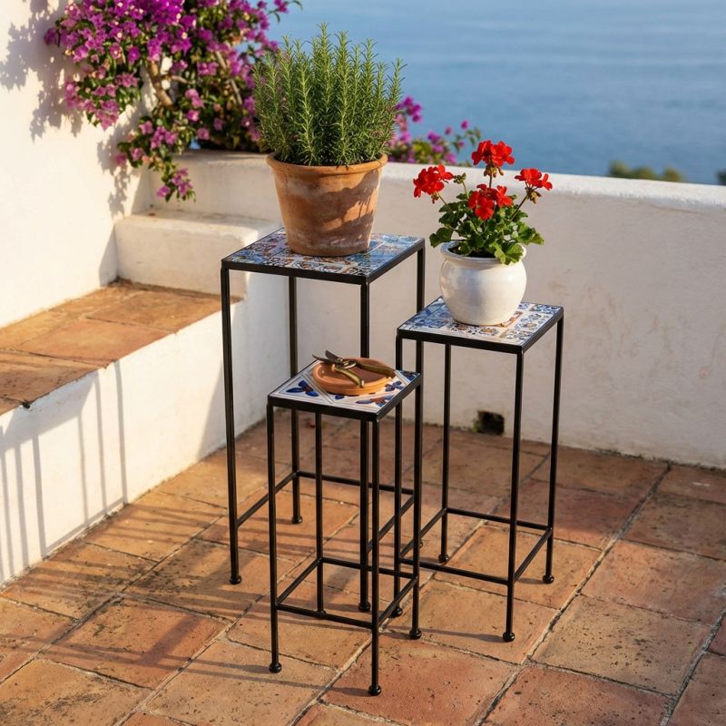 ALMADA - set tre fioriere quadrate