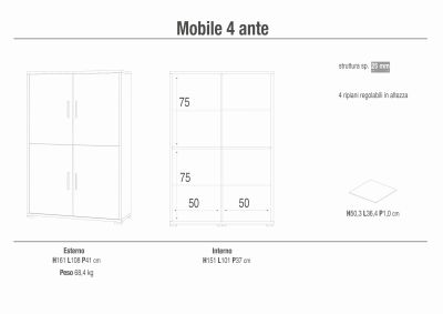 GINK - credenza moderna per soggiorno
