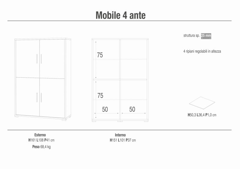 GINK - credenza moderna per soggiorno