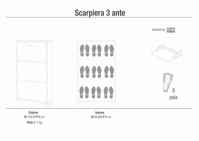 DEBBY - scarpiera a 3 ante