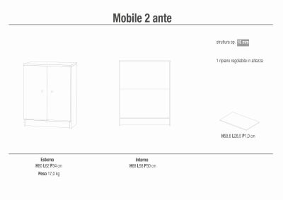 ASTOR - mobiletto portaoggetti ad due ante
