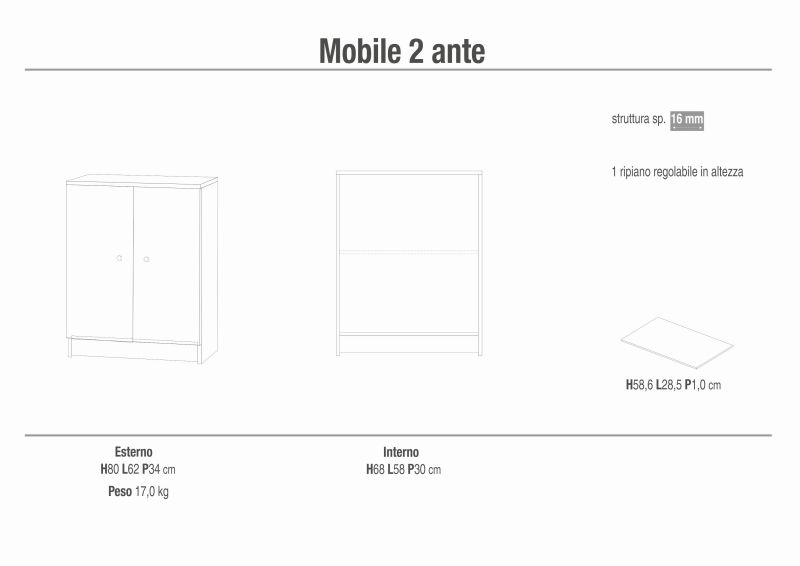 ASTOR - mobiletto portaoggetti ad due ante