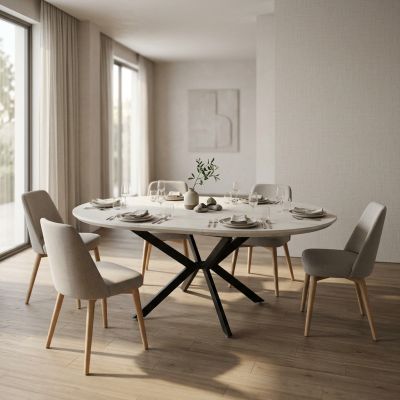 RODERICUS - tavolo da pranzo rotondo allungabile