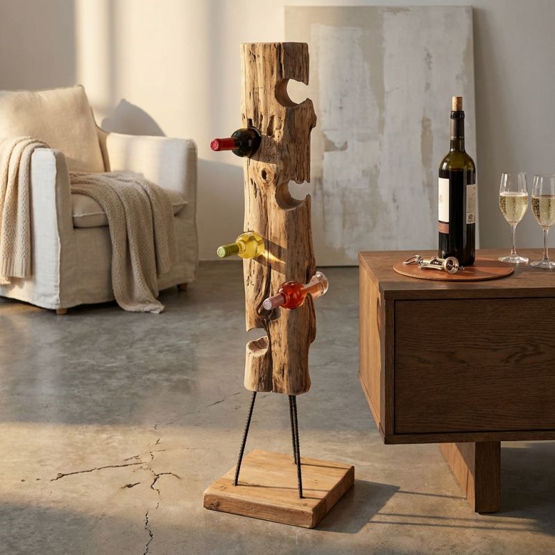 LUPIN - porta bottiglie in legno di teak