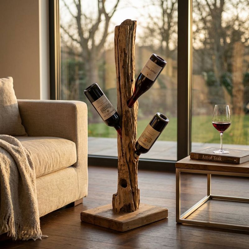 SIBILLA - porta bottiglie in legno di teak