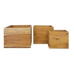 SMITH - set di 3 cassette in legno di mogano