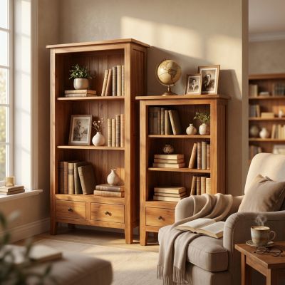 VILMA - set due librerie in legno di mogano