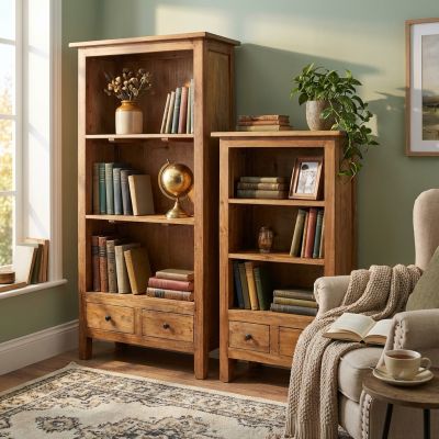 VILMA - set due librerie in legno di mogano