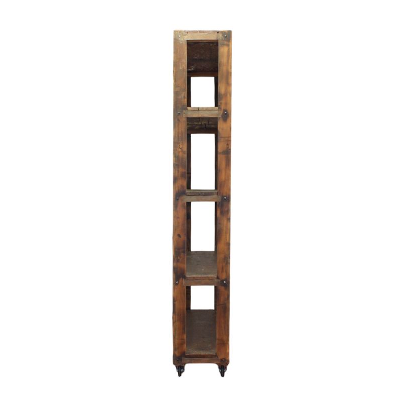 WINKY - mobile in legno riciclato con 5 ripiani su ruote
