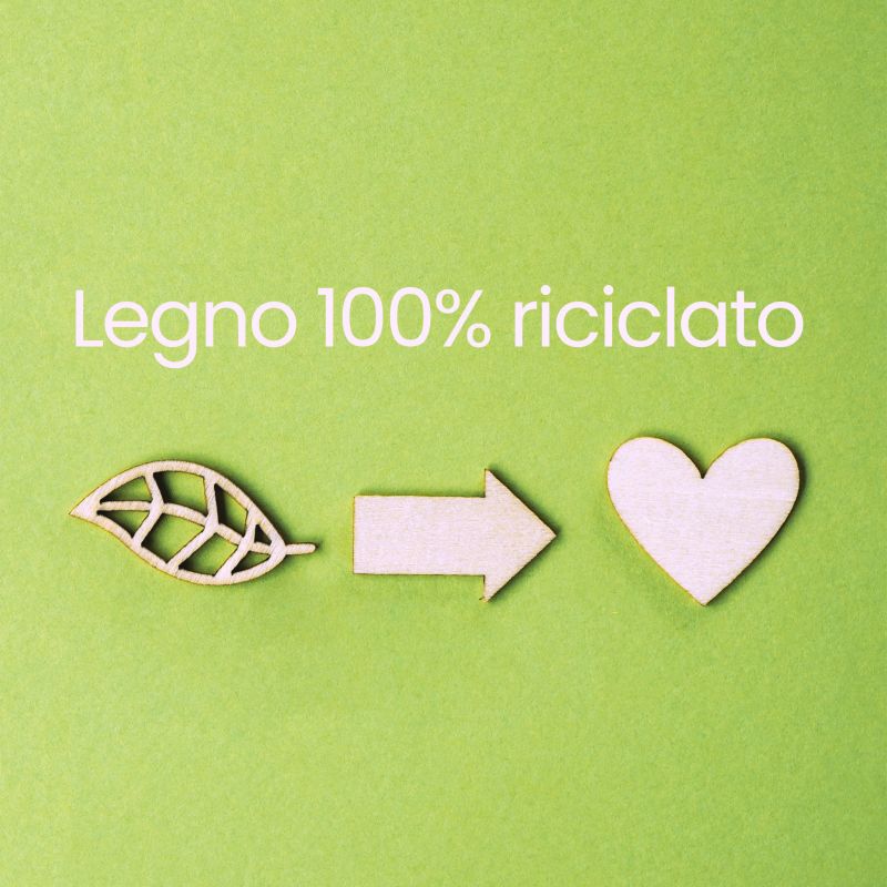 WINKY - mobile in legno riciclato con 5 ripiani su ruote