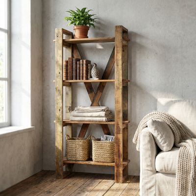 TEMPUS - mobile in legno riciclato con 4 ripiani