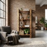 TEMPUS - mobile in legno riciclato con 4 ripiani