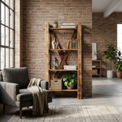 TEMPUS - mobile in legno riciclato con 4 ripiani