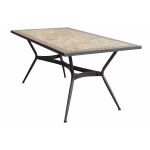 BRAIS - tavolo con piano rettangolare e mosaico beige e antracite