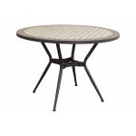 ANXO - tavolo con piano rotondo e mosaico beige e antracite