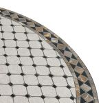 ANXO - tavolo con piano rotondo e mosaico beige e antracite