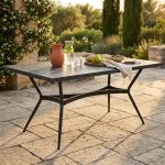 EVON - tavolo con piano rettangolare e mosaico antracite