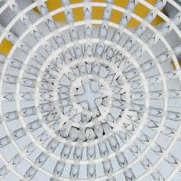 AITANA - conchiglione con struttura in alluminio wicker grigio chiaro