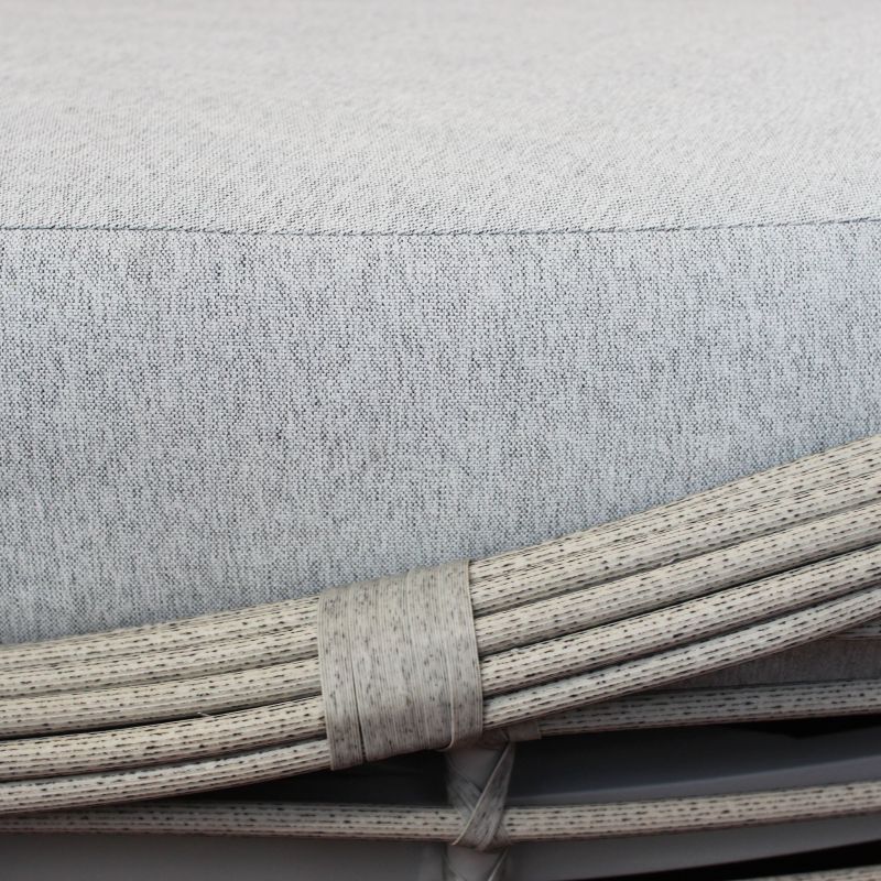 AITANA - conchiglione con struttura in alluminio wicker grigio chiaro