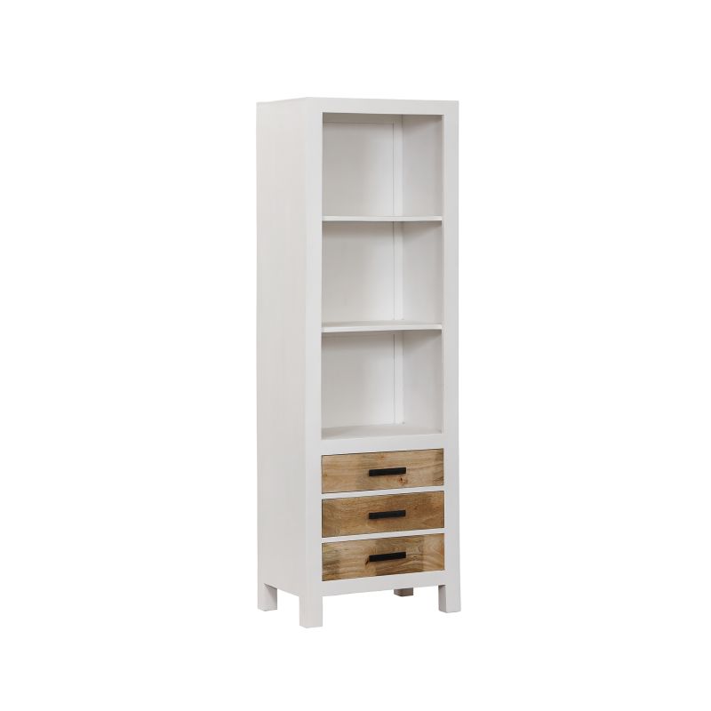 MIRELLA - mobile in legno di mango con 3 cassetti e 3 ripiani