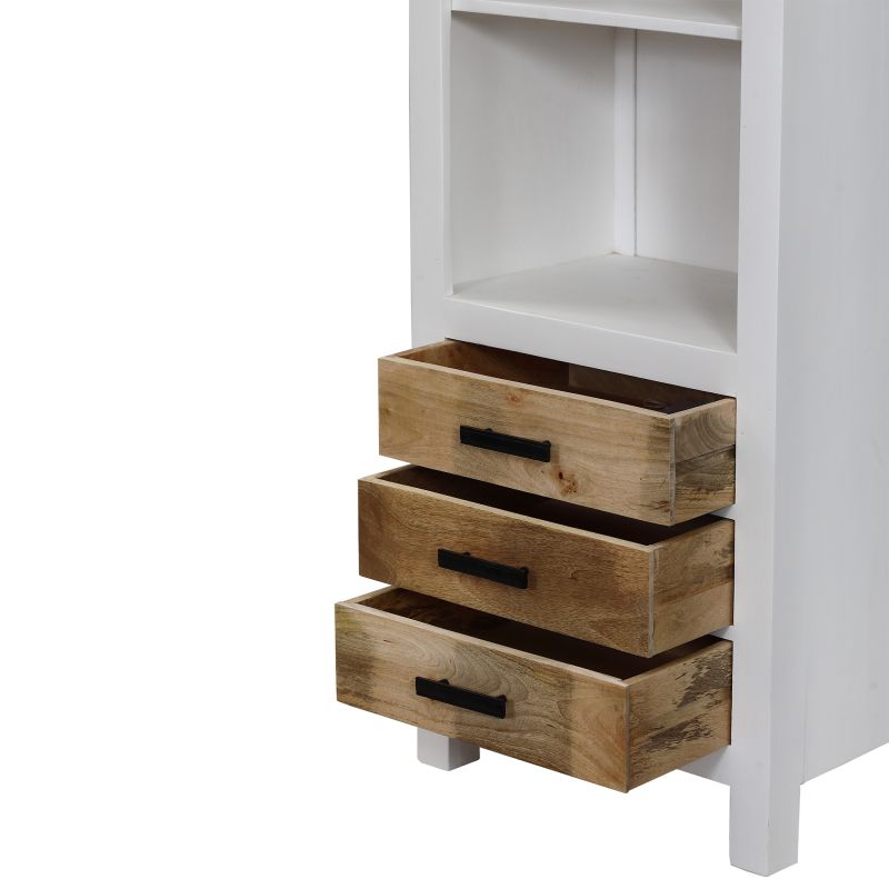 MIRELLA - mobile in legno di mango con 3 cassetti e 3 ripiani