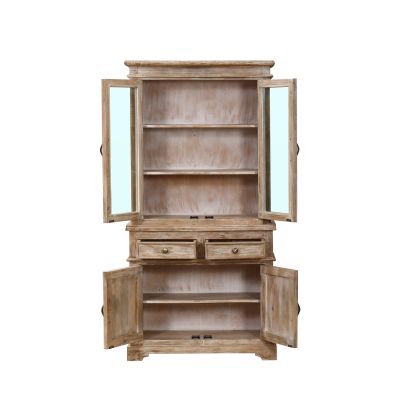 ALTER - credenza con vetrina in legno di mango