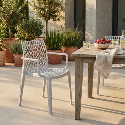 GEORGETA - poltrona moderna in polipropilene con decorazione