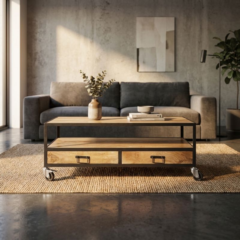 SHERIDAN - tavolino in legno di mango