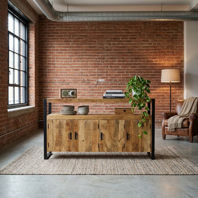 FOX - mobile in legno di mango con 4 ante