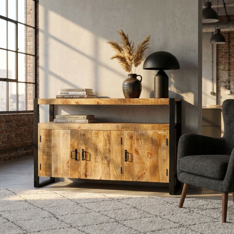 WELLINGTON - mobile in legno di mango con 3 ante