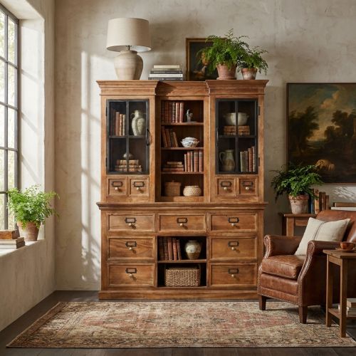 ROBIN - mobile in legno di mango con 4 ante e 4 cassetti
