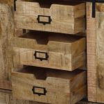 PETRA - mobile in legno di mango con 2 ante, 3 mensole e 3 cassetti