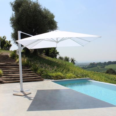 DRAX - ombrellone 3x3 m con palo laterale e telo in nylon