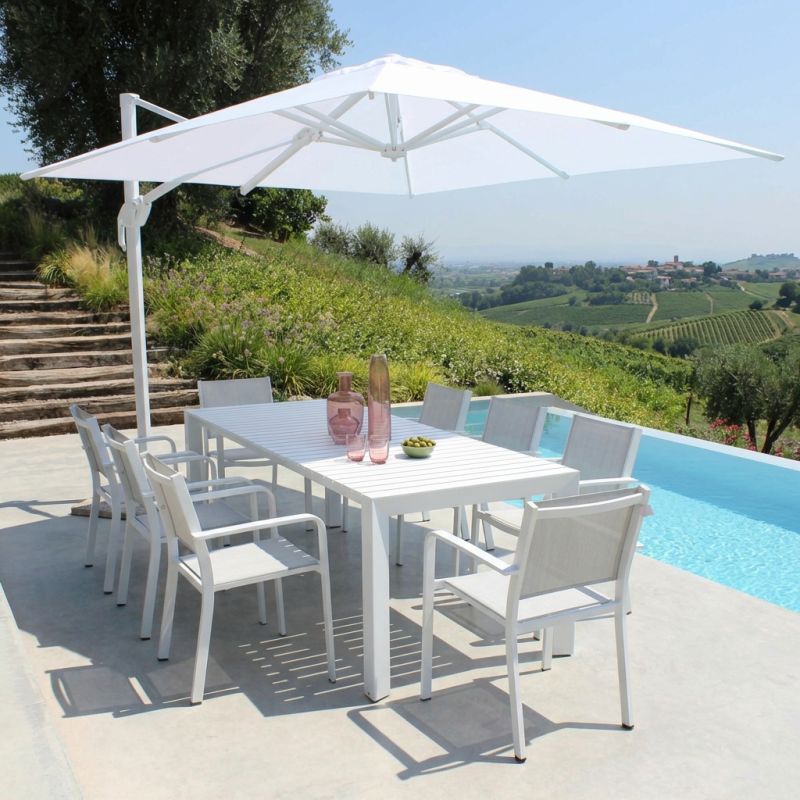 DRAX - ombrellone 3x4 m con palo laterale e telo in nylon