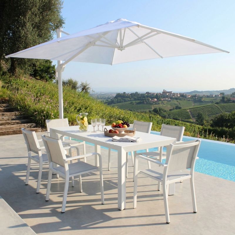DRAX - ombrellone 3x4 m con palo laterale e telo in nylon