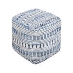 XABA - pouf in lana avorio con decoro 40 x 40