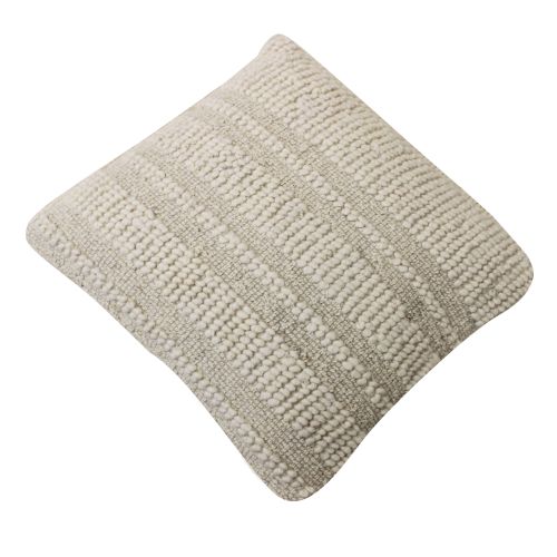 TESSA - cuscino in lana avorio con decoro 45 x 45