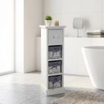 FRANZ - mobiletto in legno con 1 cassetto e 3 ceste