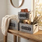 BRIANNA - set di 3 cassette in legno 