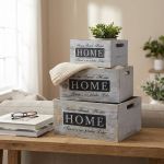 BRIANNA - set di 3 cassette in legno 