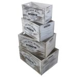 GISELA - set di 4 cassette in legno 