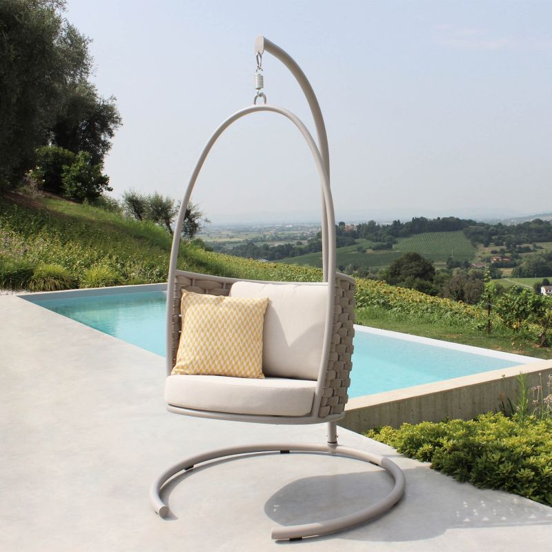 MATISSE - dondolo con struttura in allumino beige con corda beige