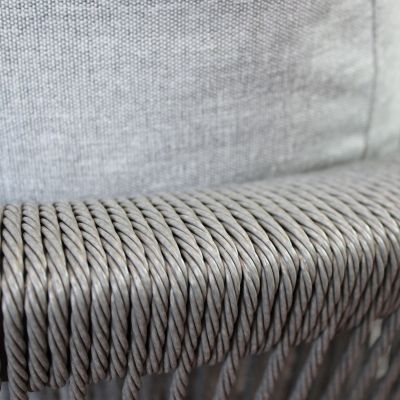FRIDA - salotto outdoor in alluminio con schienale in corda