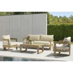 NAMOR - salotto con struttura in alluminio verniciato effetto legno