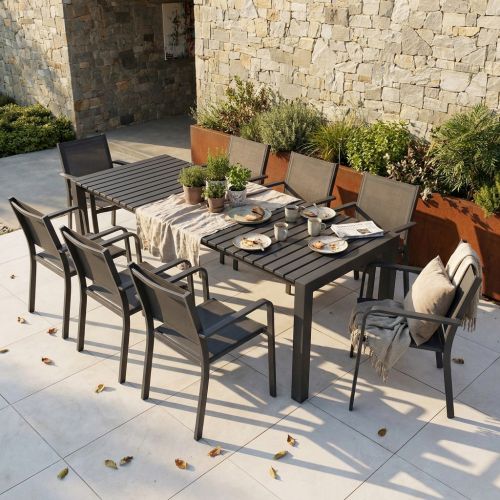 BRUNO - tavolo con struttura in alluminio verniciato bianco o antracite