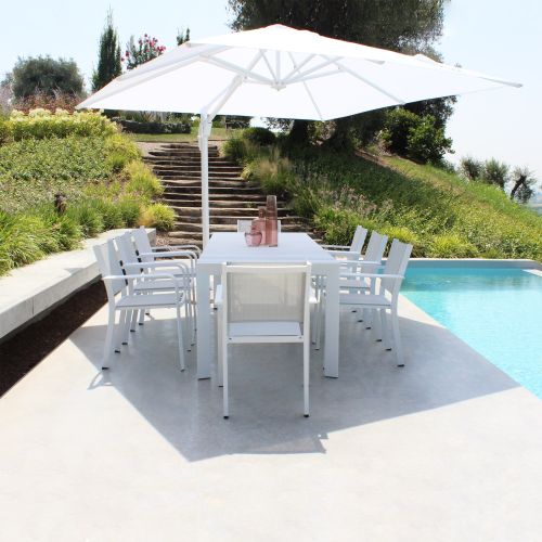 BRUNO - tavolo con struttura in alluminio verniciato bianco o antracite