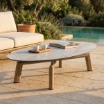 GAMORA - tavolino con struttura in alluminio effetto legno