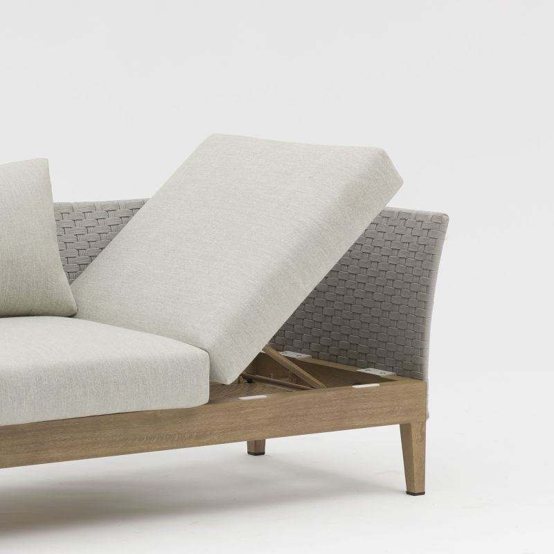 ZORA - salotto con struttura in alluminio effetto legno 