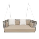 VELASCO - divano altalena con struttura in alluminio verniciato taupe