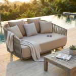 VELASCO - divano con struttura in alluminio verniciato taupe e fettucce in pvc
